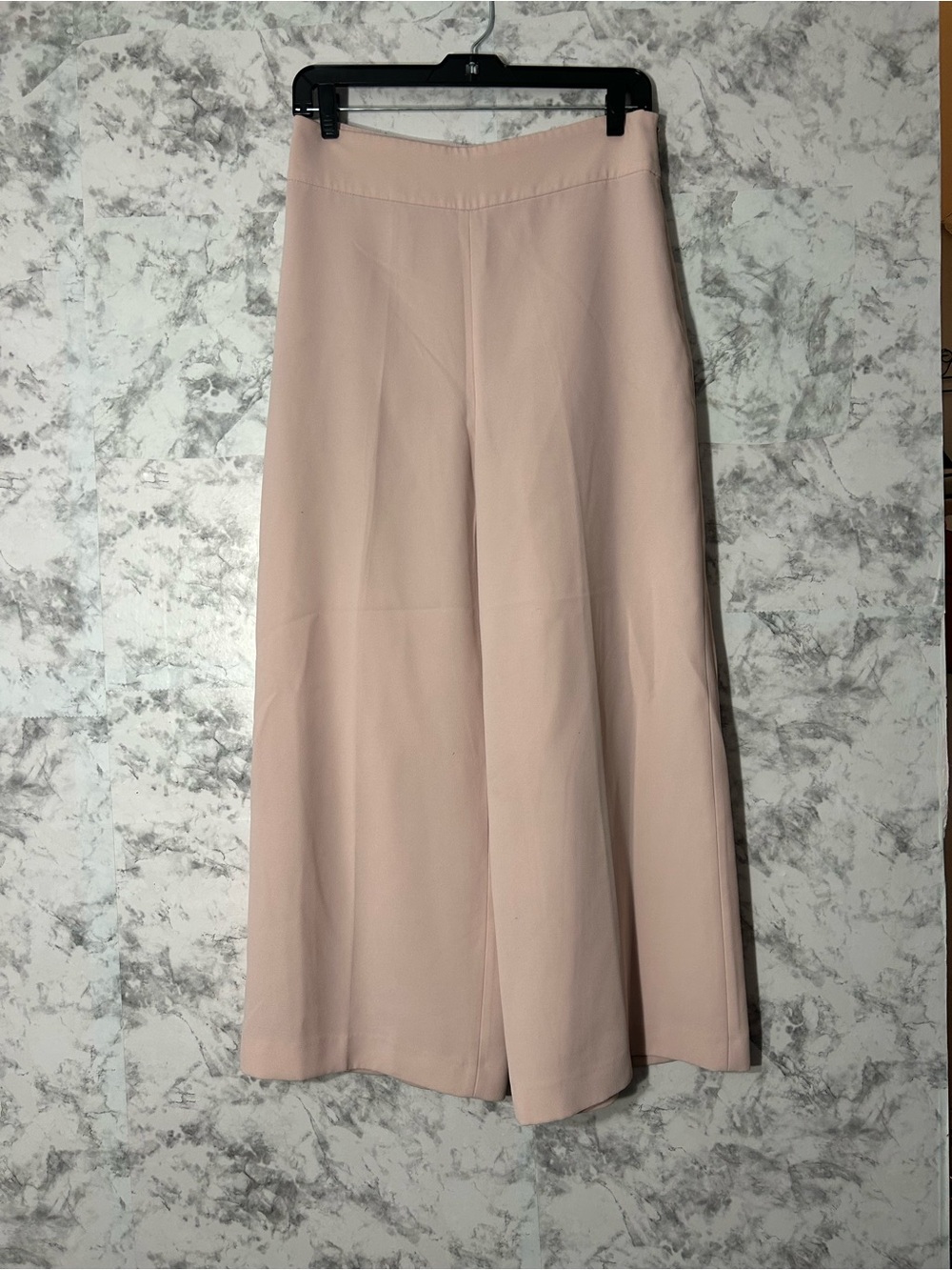 Zara Woman Wide-Leg High-Waist Pants in Blush Pink Sz M